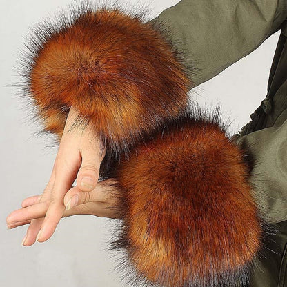 ❄️Soft and Fluffy Faux Fur Wrist Band Ring Cuffs Warmer For Women