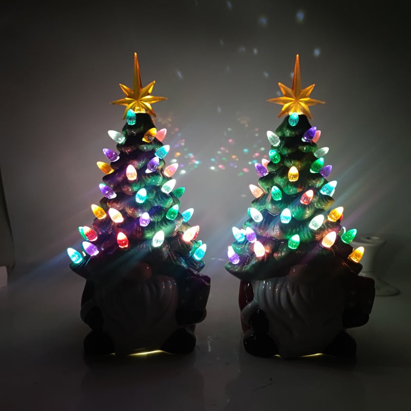 ✨Lighted Up Gnomes Christmas Tree with 46 Multicolored Lights