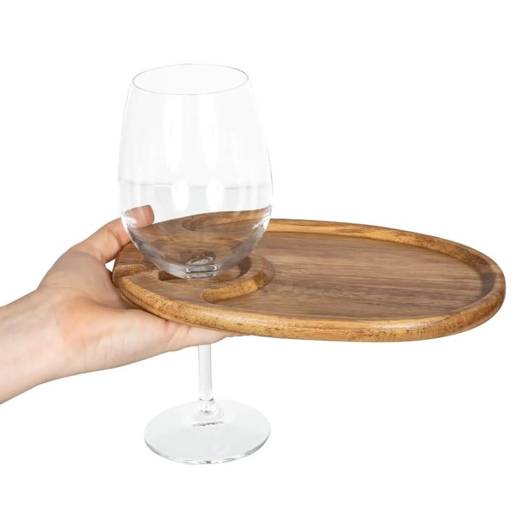 🍷Single Wooden Cocktail Wine Glass Tray Wine Serving Tray