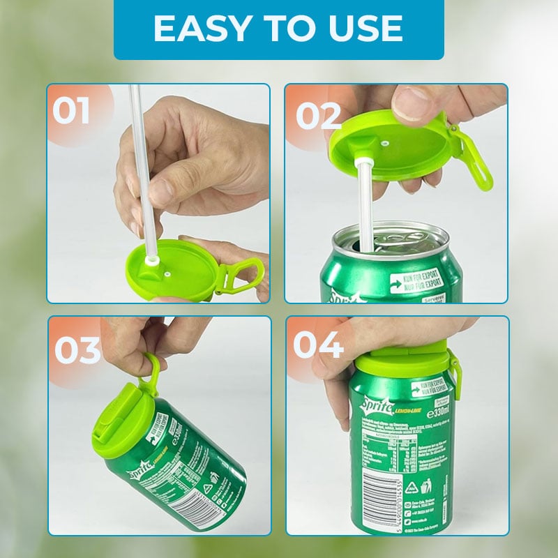 🍹Silicone Straw Soda Can Lids - a good helper for outdoor drinking, drink more safely!