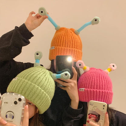 🔥Winter Parent-Child Cute Glowing Little Monster Knit Hat