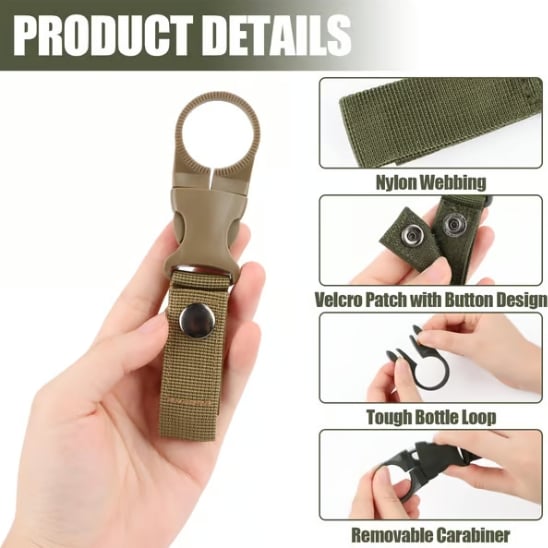 💦Bottle Buckle Clips - Belt Water Bottle Hook Holders, Durable