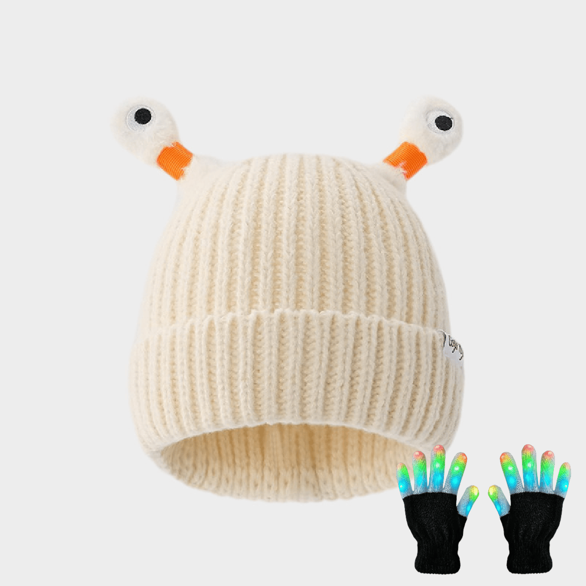 🔥Winter Parent-Child Cute Glowing Little Monster Knit Hat