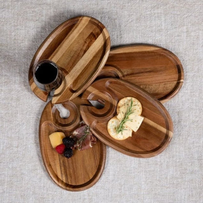 🍷Single Wooden Cocktail Wine Glass Tray Wine Serving Tray