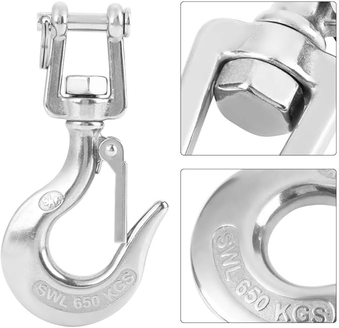 🧰304 Stainless Steel Swivel Lifting Hook