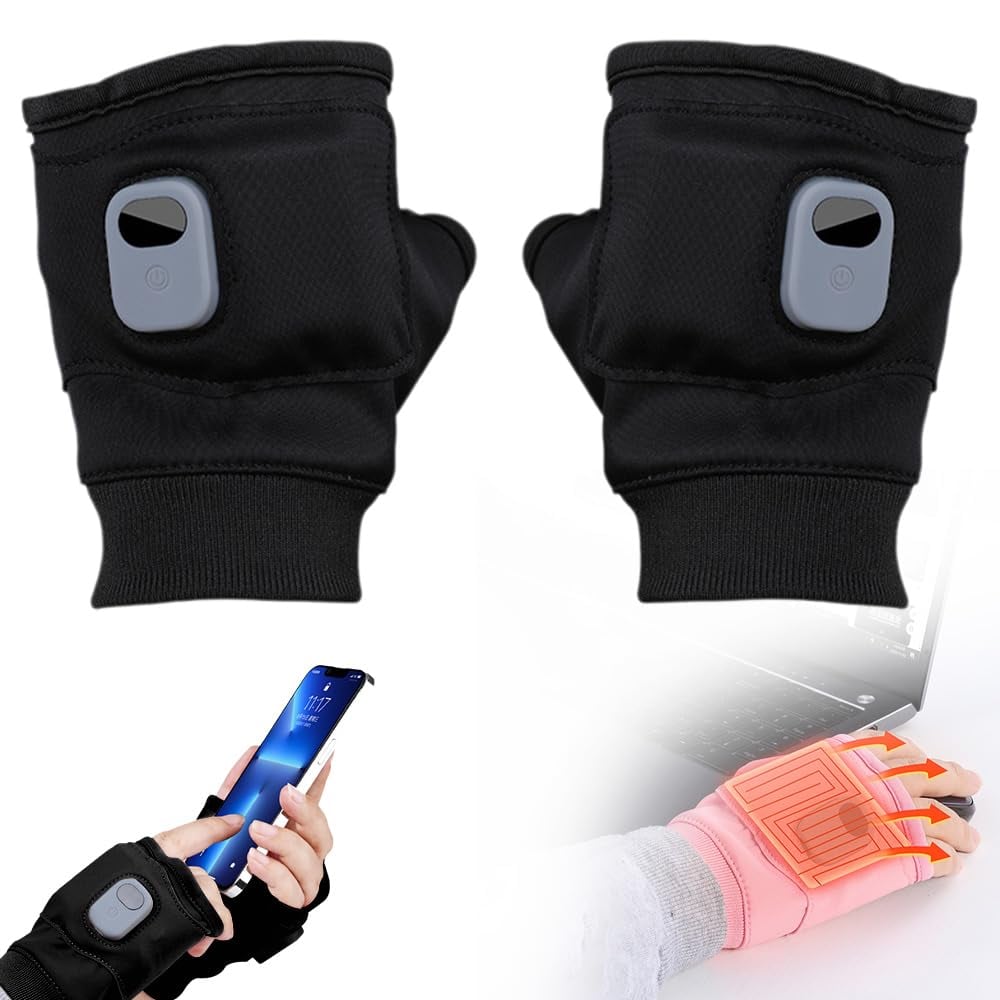 Christmas Pre-sale SAVE 49%🎄2024 Upgraded Unisex Heated Fingerless Gloves