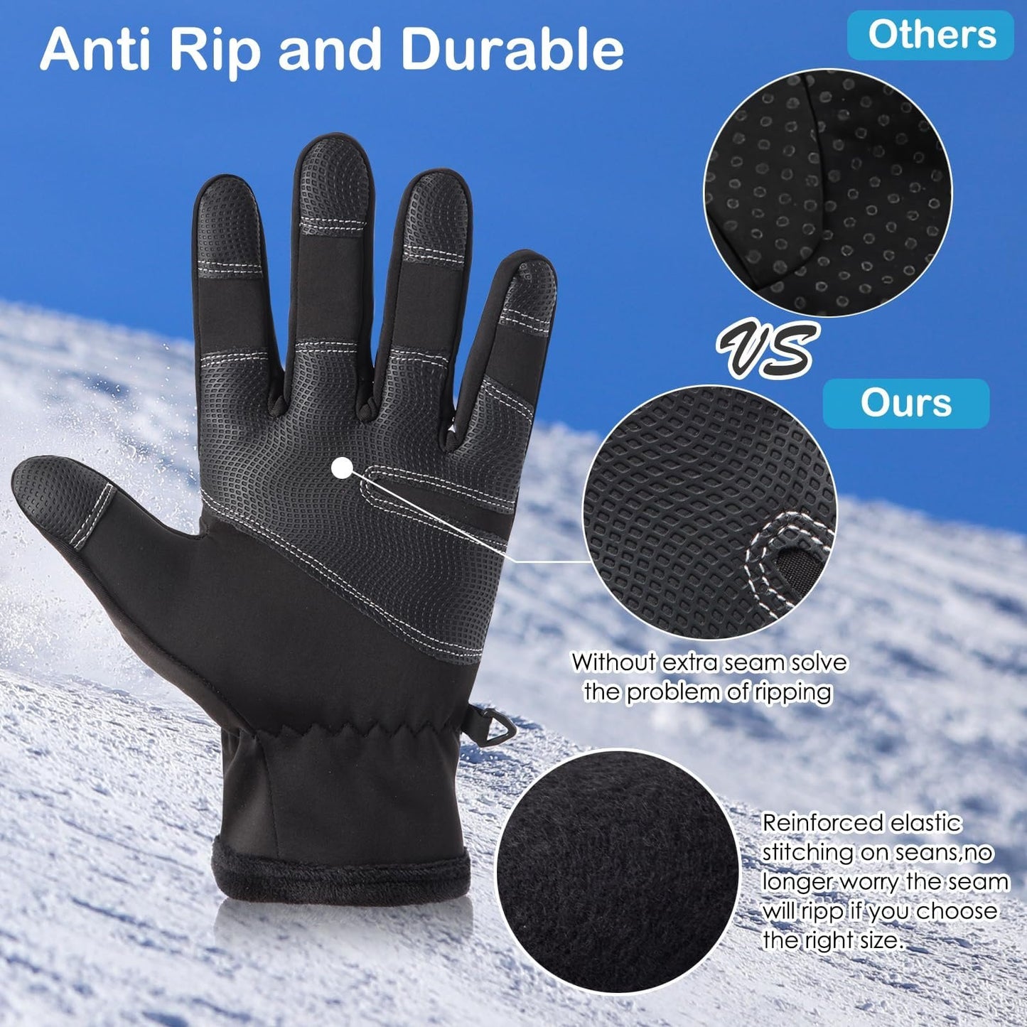 2025 Upgraded Waterproof Touchscreen Warm Winter Gloves