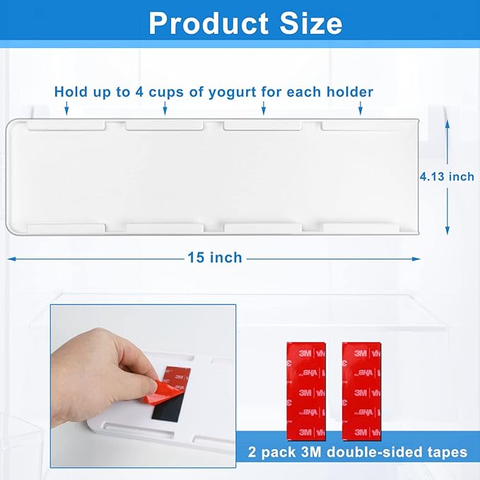 ✨Yogurt Organizer for Fridge, 4 Capacity Yogurt Sliders for Refrigerator