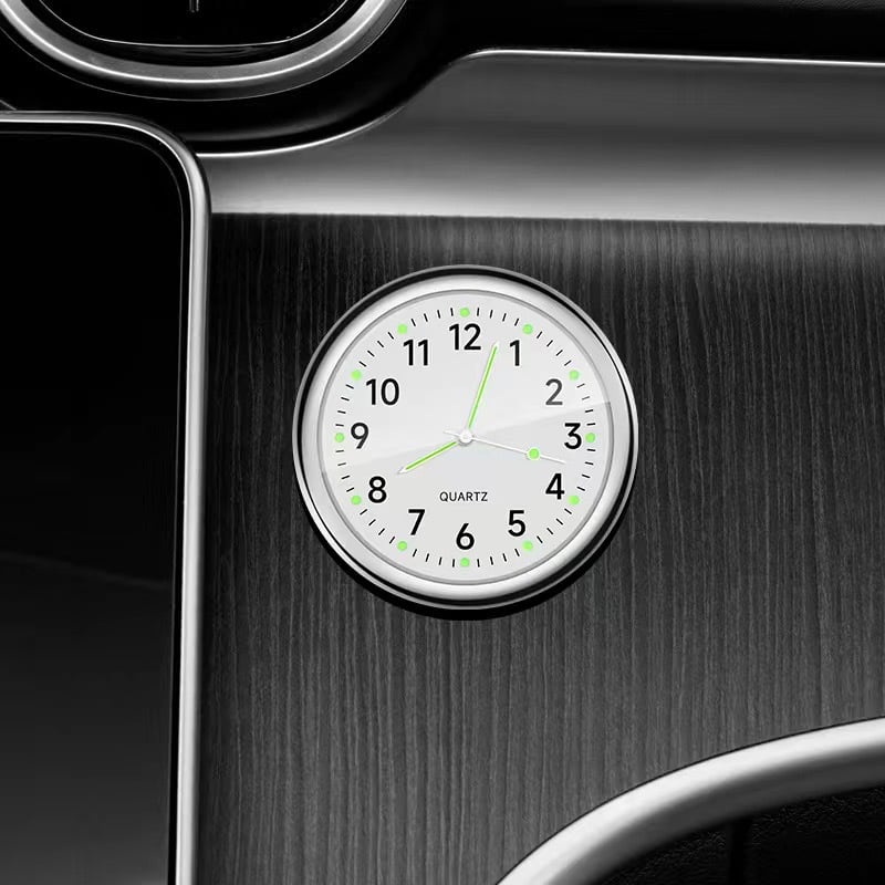 ⏱️Glowing Quartz In-Car Clock | Luminous Analog Stick-On Clock for Auto Dashboard