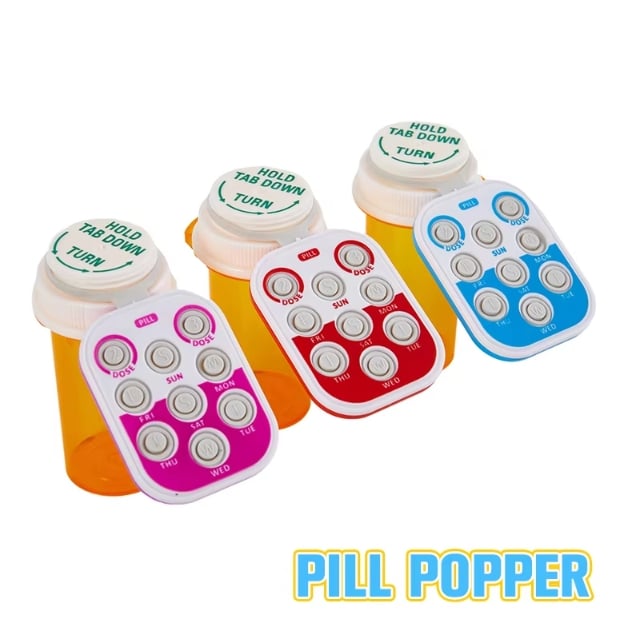 💊Daily Pill Reminder, Small and Portable Memory Aid with Buttons