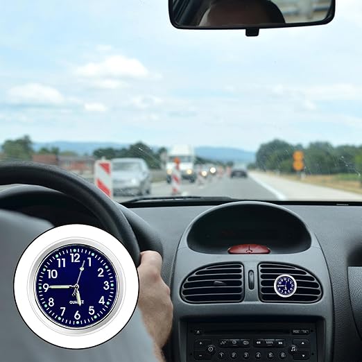 ⏱️Glowing Quartz In-Car Clock | Luminous Analog Stick-On Clock for Auto Dashboard