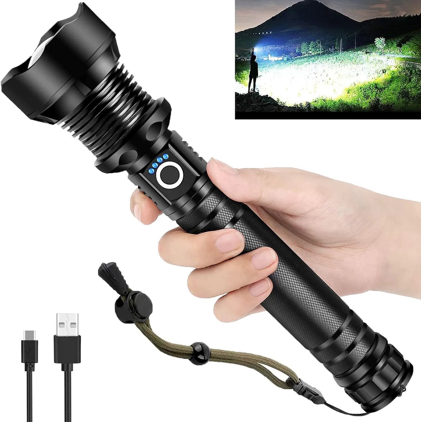 🔦Rechargeable LED Glare Flashlight