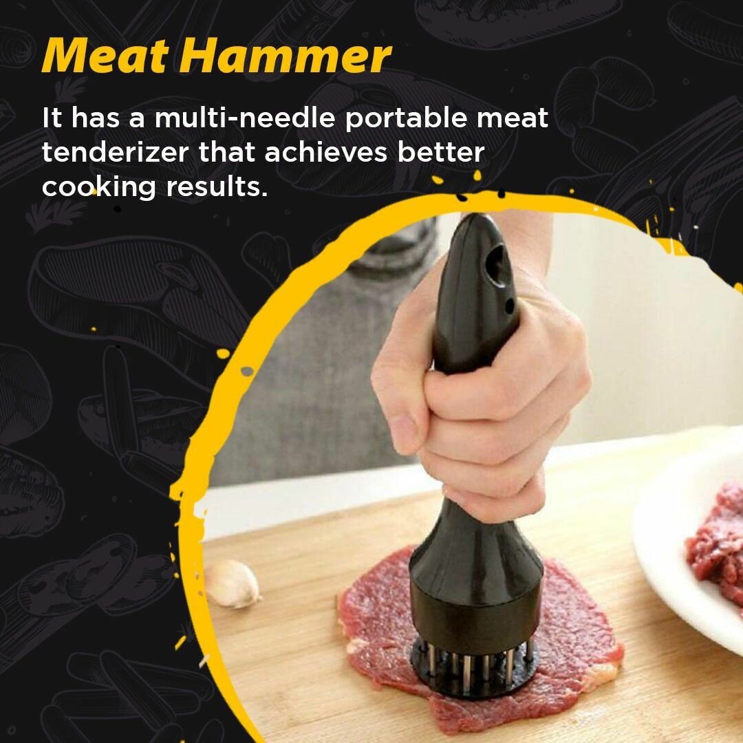 🏆Stainless Steel Meat Tenderizer Needle 21 Pin Steak BBQ Kitchen Cooking Tool