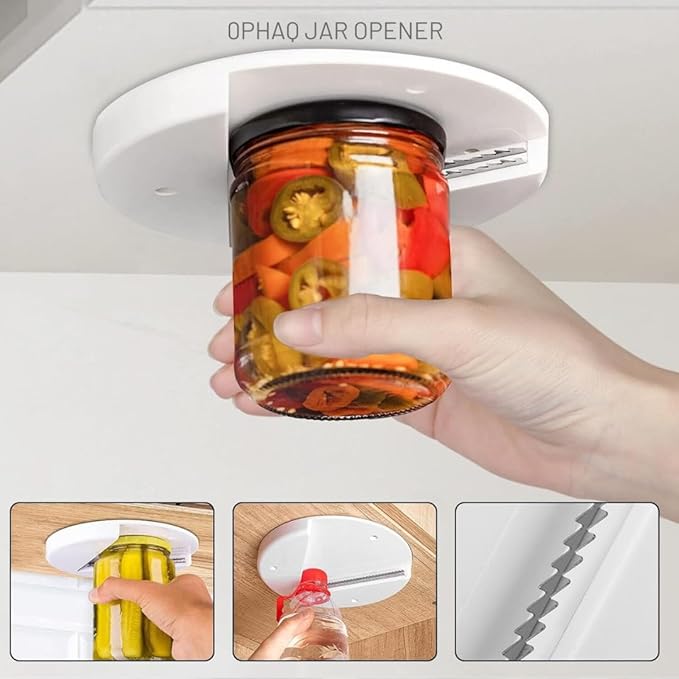 💪Under Cabinet Jar Opener, Jar Lid Opener for Seniors & Weak Hands