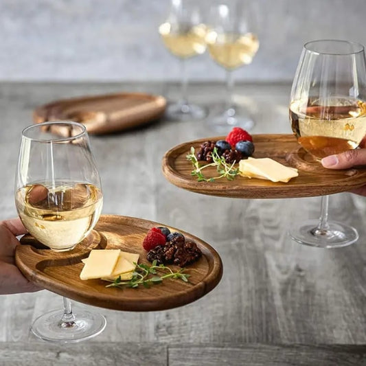 🍷Single Wooden Cocktail Wine Glass Tray Wine Serving Tray