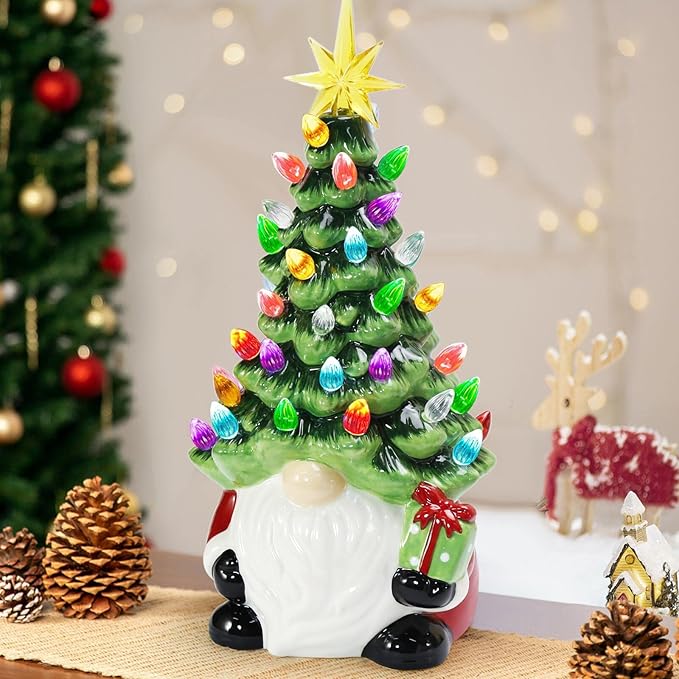 ✨Lighted Up Gnomes Christmas Tree with 46 Multicolored Lights