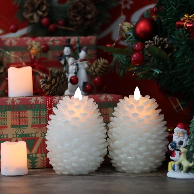 🎄Christmas Flameless LED Pine Cone Candles