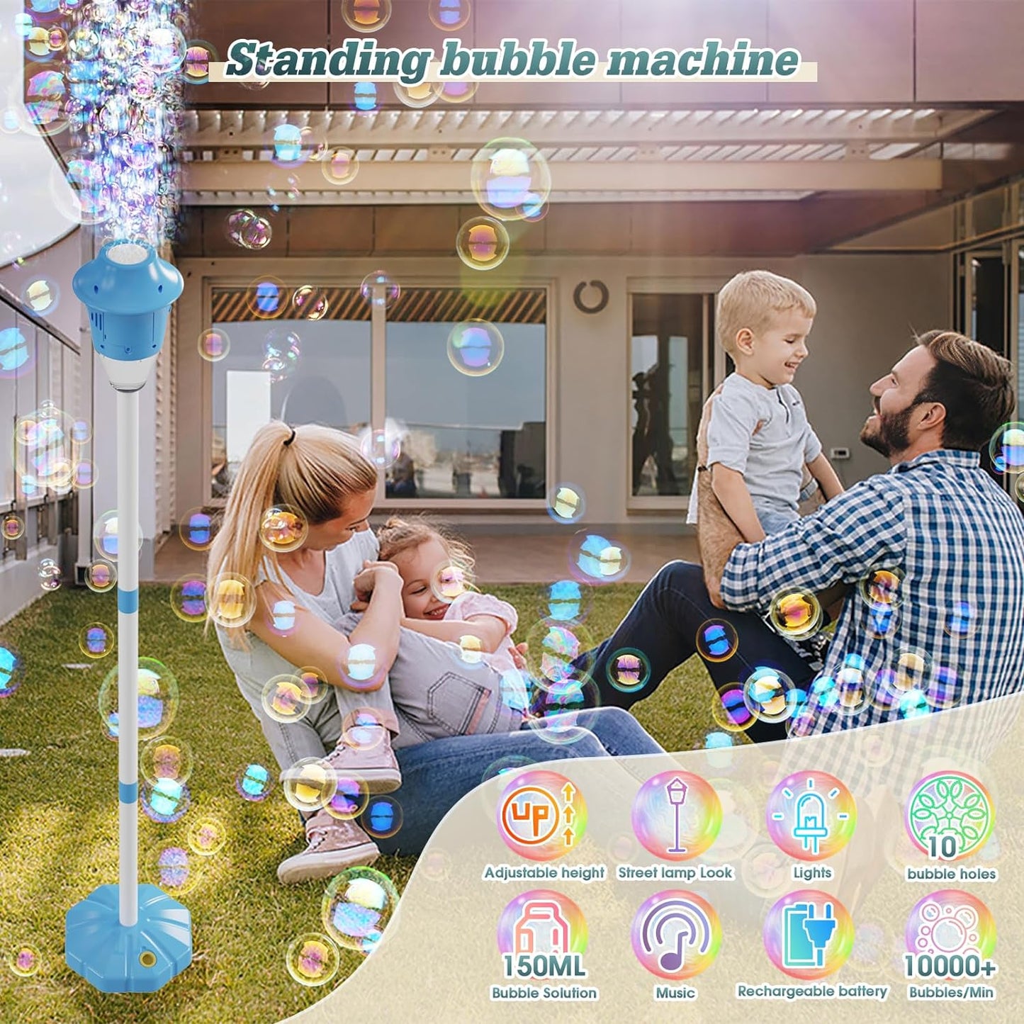 🌈Automatic Bubble Machine with LED/Music🎶