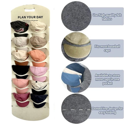 🧢6/12 Holes Hanging Hat Organizers/Save space in the bedroom closet