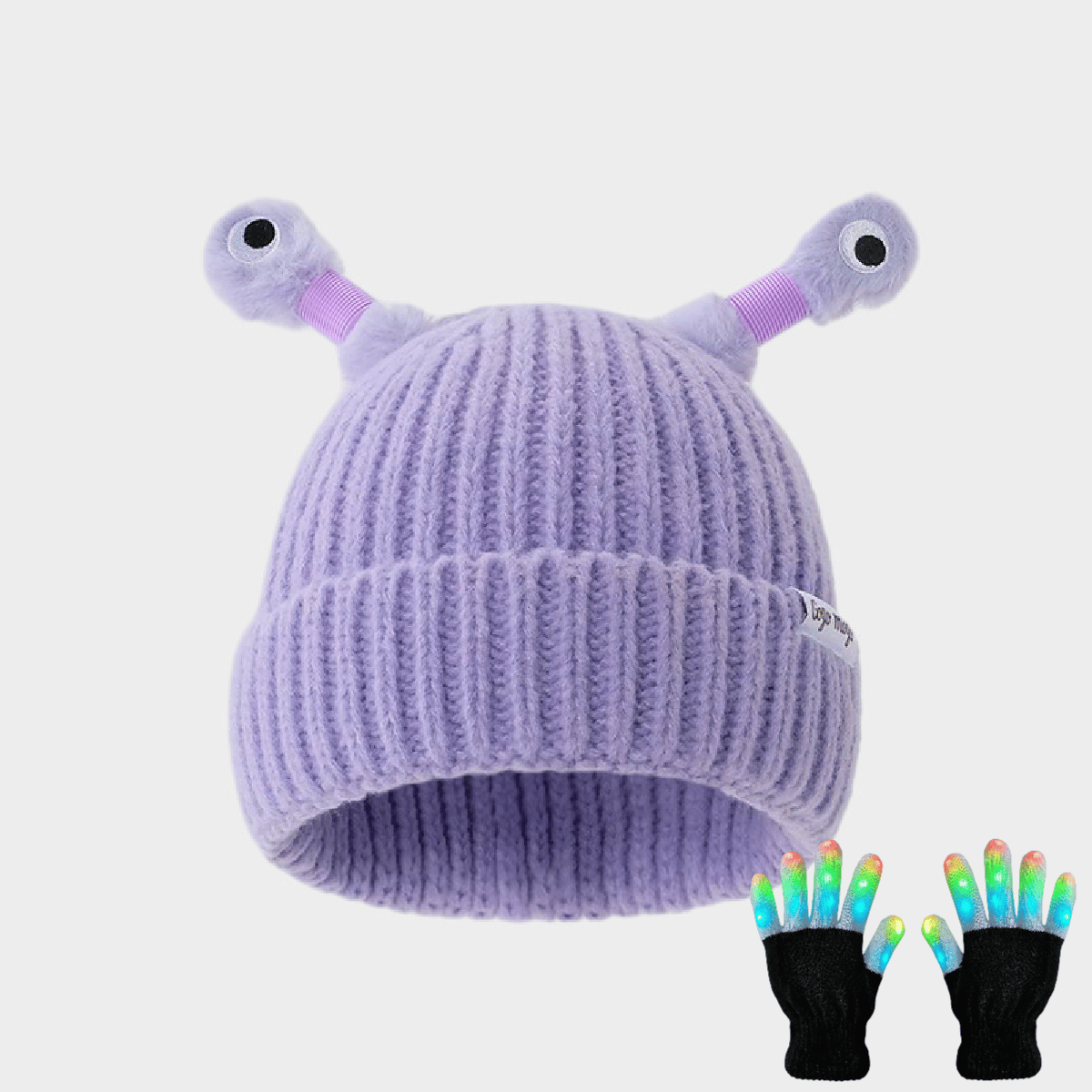 🔥Winter Parent-Child Cute Glowing Little Monster Knit Hat