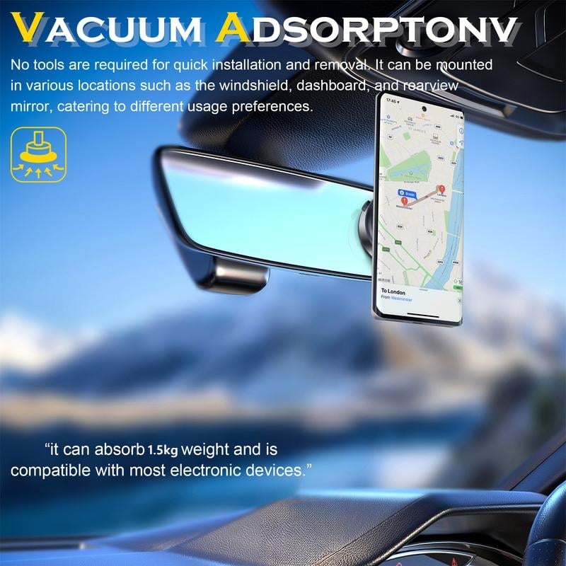 Double-Sided Electric Vacuum and Magnetic Adsorption Phone Mount