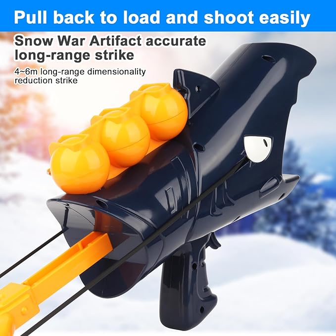 🔥2025 New Hot Sale— Shark Snowball Gun with Snowball Clip