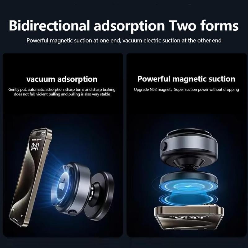 Double-Sided Electric Vacuum and Magnetic Adsorption Phone Mount