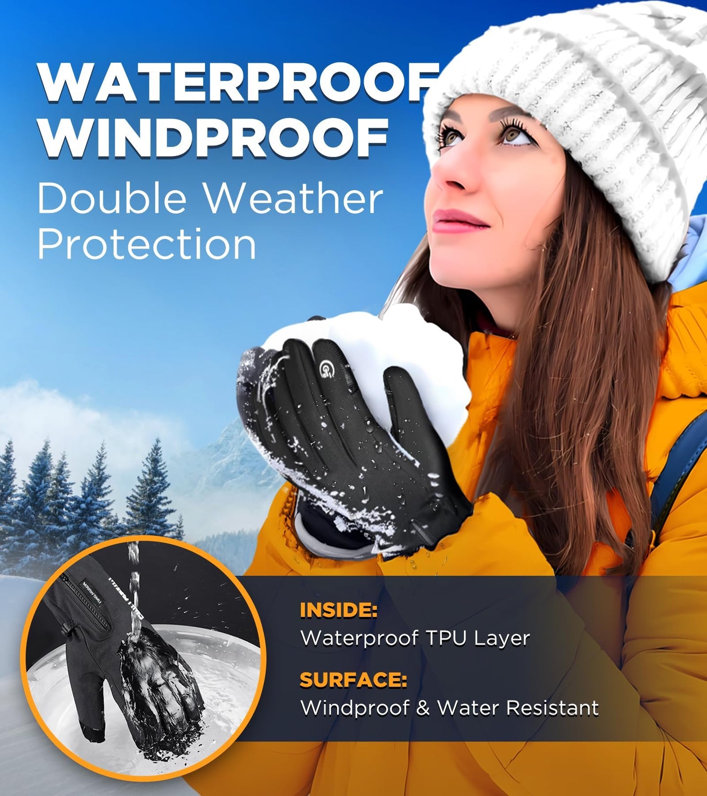 2025 Upgraded Waterproof Touchscreen Warm Winter Gloves