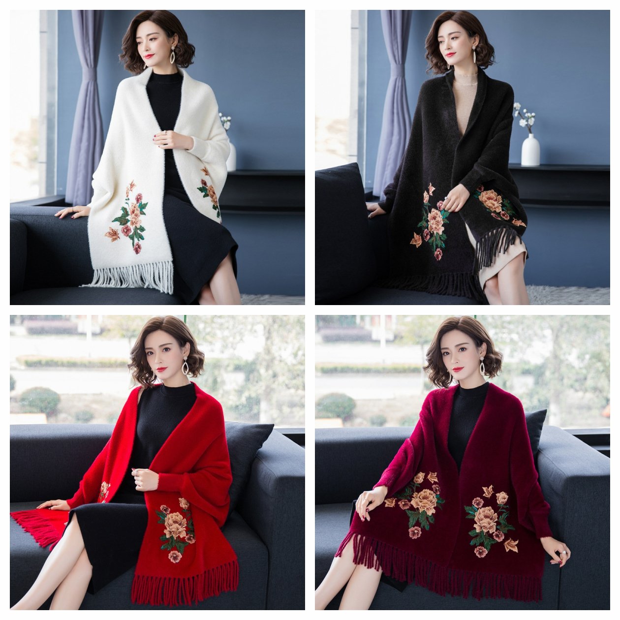 🎁2025 New Ladies Floral Embroidery Cheongsam Tassel Coat