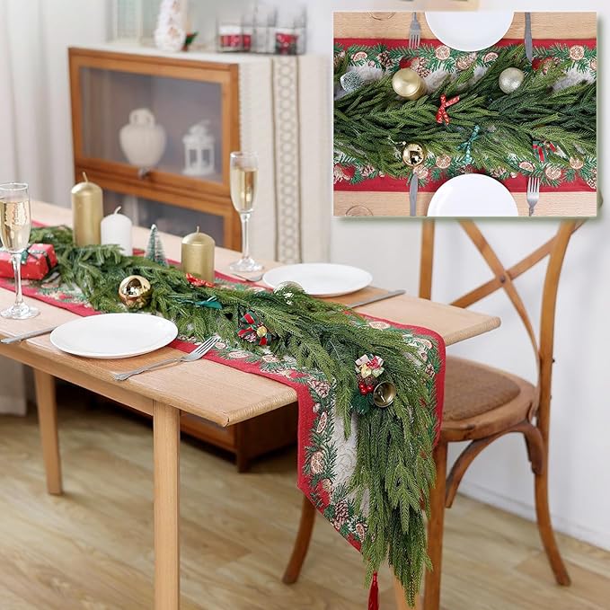 🎄Norfolk Pine Garlands, 5.9FT Christmas Winter Pine Garland