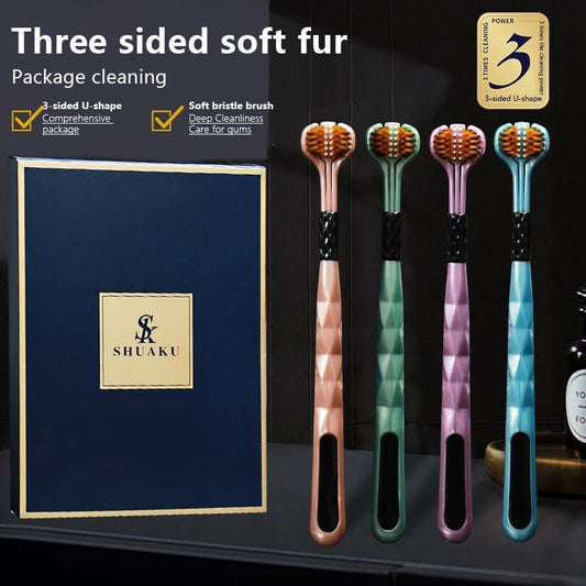 3-sided Toothbrush — 5 Counts/set Soft & Gentle Toothbrush, Comfort Oral Care Toothbrush