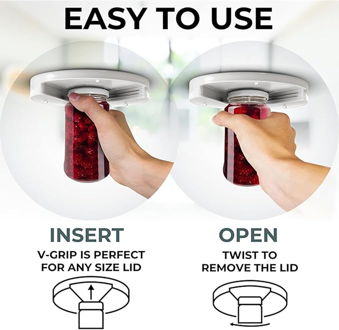 💪Under Cabinet Jar Opener, Jar Lid Opener for Seniors & Weak Hands