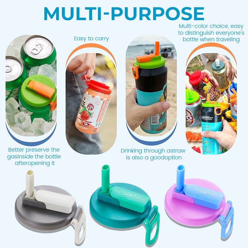 🍹Silicone Straw Soda Can Lids - a good helper for outdoor drinking, drink more safely!