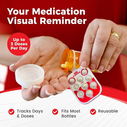 💊Daily Pill Reminder, Small and Portable Memory Aid with Buttons