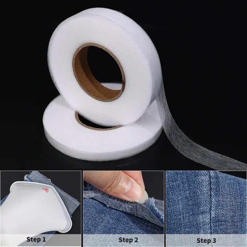 👖Iron-On Fabric Hem Tape – No Sewing Required