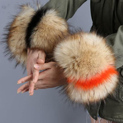 ❄️Soft and Fluffy Faux Fur Wrist Band Ring Cuffs Warmer For Women