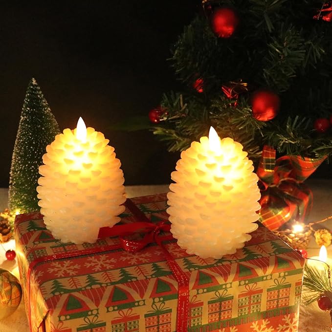 🎄Christmas Flameless LED Pine Cone Candles