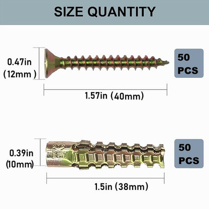 Heavy Duty Steel Wall Anchor with Screws Kit