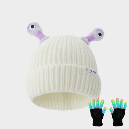 🔥Winter Parent-Child Cute Glowing Little Monster Knit Hat