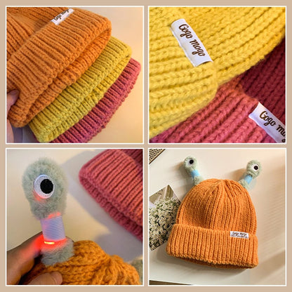 🔥Winter Parent-Child Cute Glowing Little Monster Knit Hat