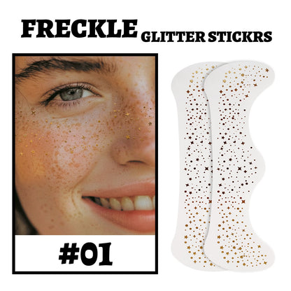 ✨4 Styles Glitter Freckles Face Tattoo/Gold Makeup Patches Face Glitter Freckles