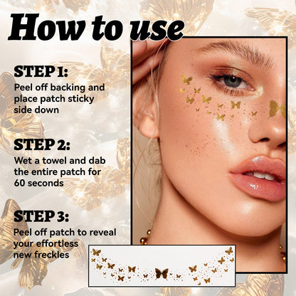 ✨4 Styles Glitter Freckles Face Tattoo/Gold Makeup Patches Face Glitter Freckles