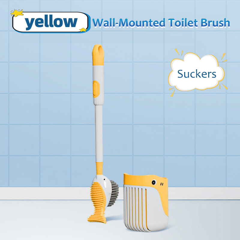 👍Cute Wall-Mounted Toilet Brush & Floor Standingfor Bathroom Toilet Cleaning