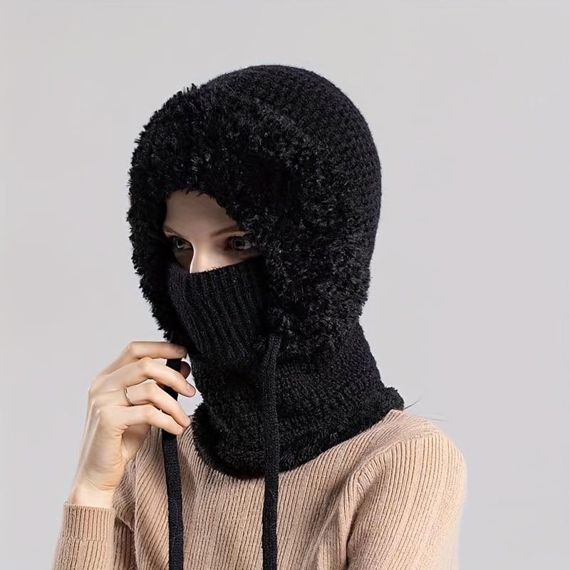 (Black Friday Sale - 45% OFF)Women's Knit One-Piece Hat with Scarf