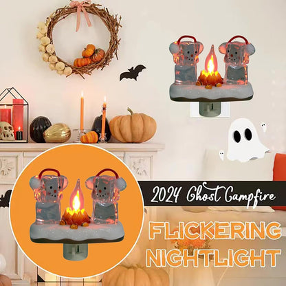 ⛄Two Snowmen Campfire Flickering Nightlight🎄