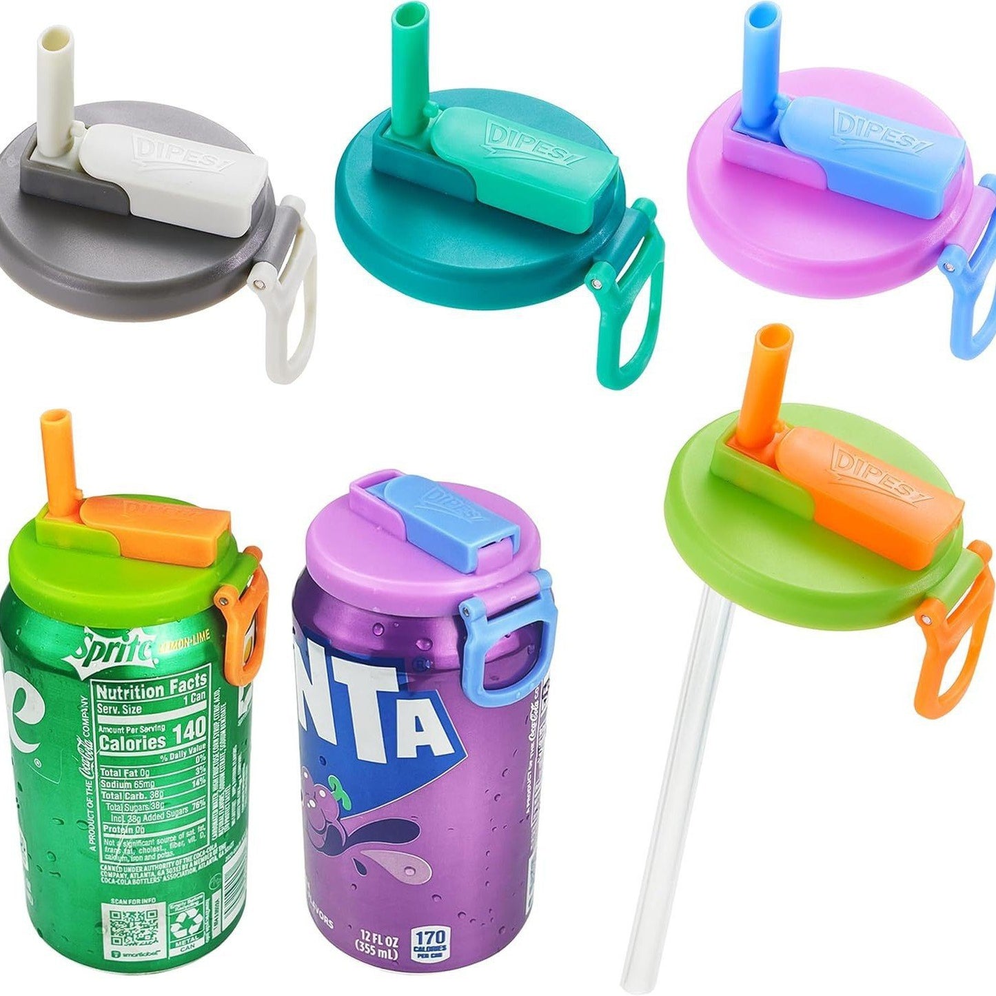 🍹Silicone Straw Soda Can Lids - a good helper for outdoor drinking, drink more safely!