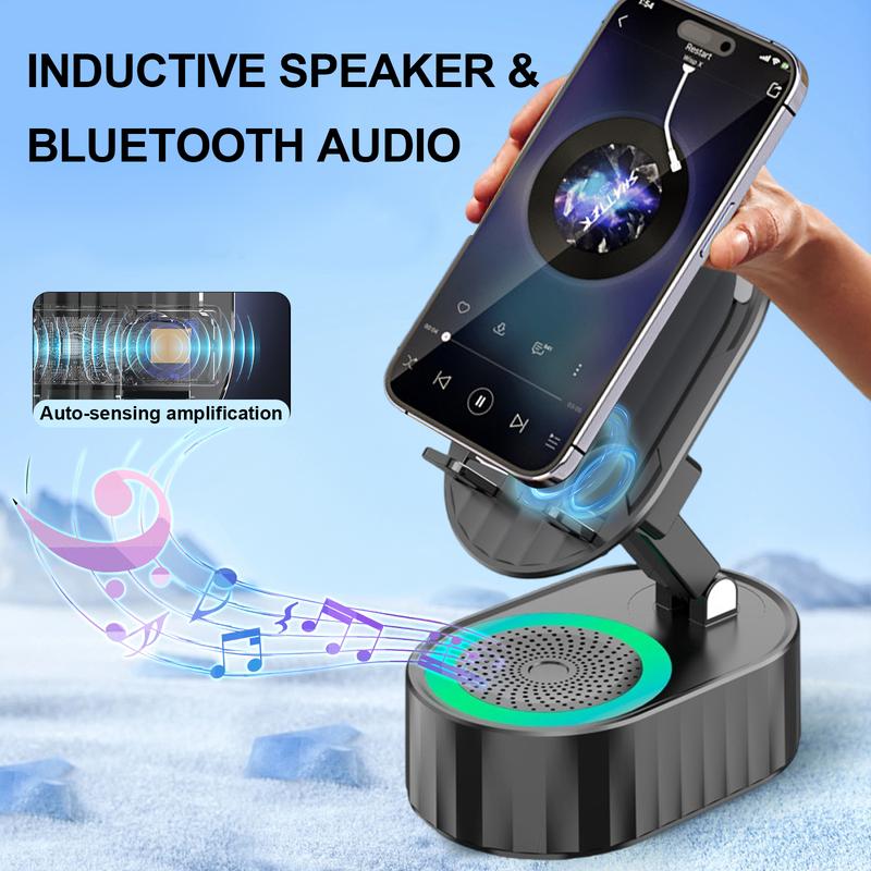 📱Wireless Induction Audio Bluetooth Speaker 5 in 1 Phone Holder