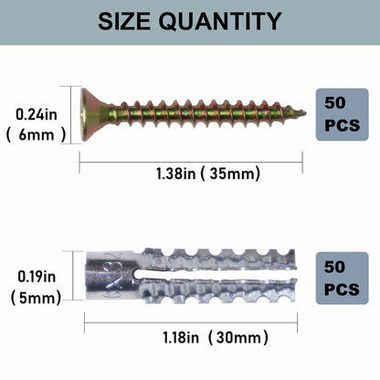 Heavy Duty Steel Wall Anchor with Screws Kit