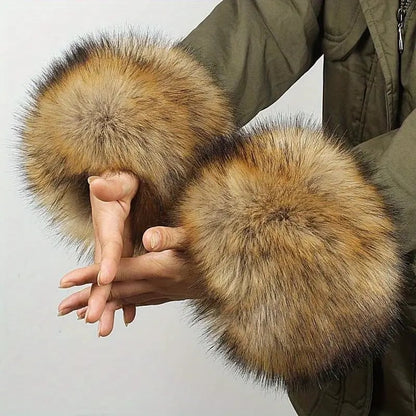 ❄️Soft and Fluffy Faux Fur Wrist Band Ring Cuffs Warmer For Women