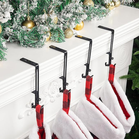 🎄Christmas Stocking Holders for Mantle-Adjustable Christmas Metal Hooks